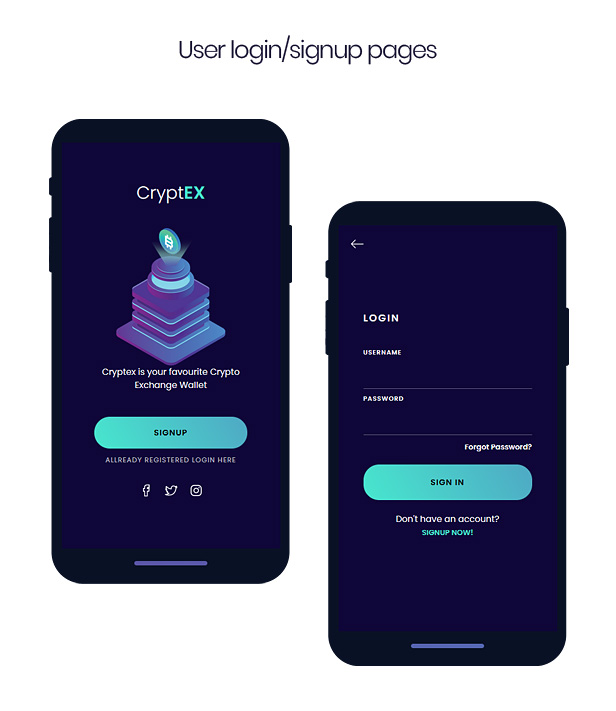Cryptex - Mobile HTML Template